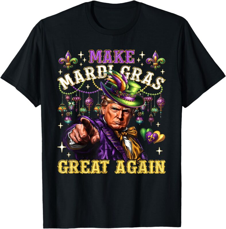 Funny Mardi Gras Donald Trump Mardi Gras American Flag T-Shirt