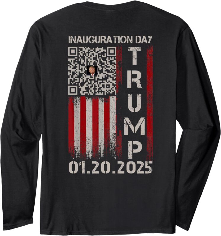 Funny QR President Trump Inauguration Day 2025 Dancing Code Long Sleeve T-Shirt