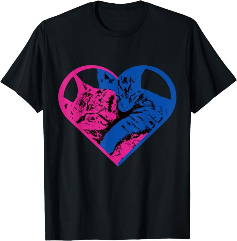 Funny heart Cat Lovers Tv for women girl T-Shirt