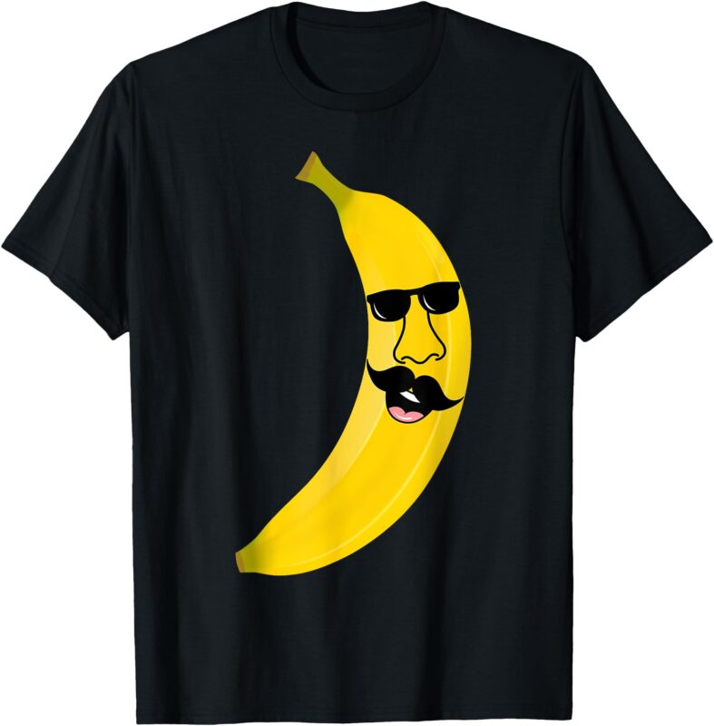 Glad Banana with mustache and Sunglasses for mens women kids T-Shirt