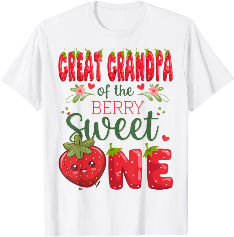Great Grandpa Of The Berry Sweet One 1St Birthday Strawberry T-Shirt