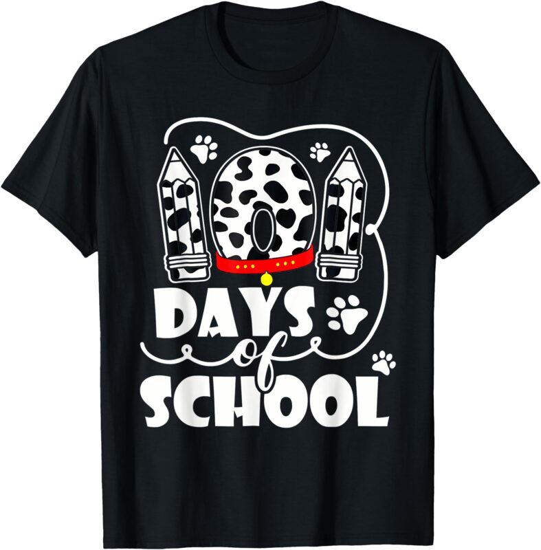 Happy 101 Days School Cute Dog Lover 100 Days Student Kids T-Shirt