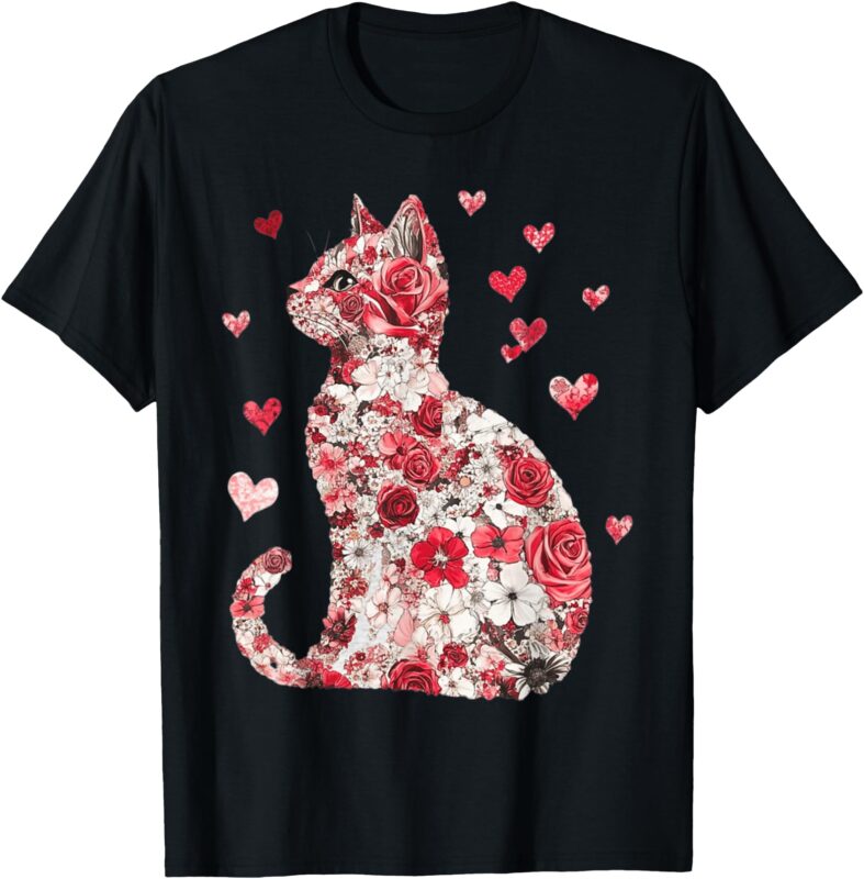 Happy Meowentine’s Day Girls Cat Valentine’s Day Women T-Shirt