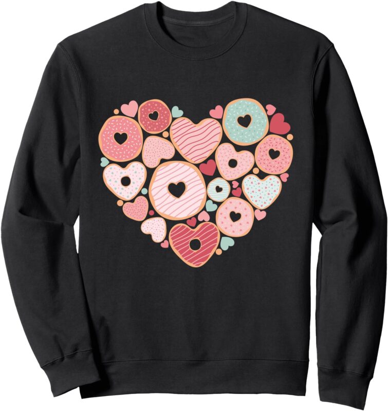 Heart Shape Donut Lover I Love Donuts Valentine’s Day Sweatshirt