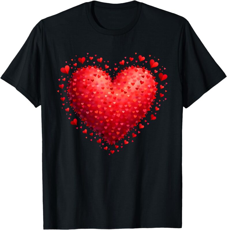 Heart Valentines Day Womens Girls Boys Kids Love Cute Hearts T-Shirt