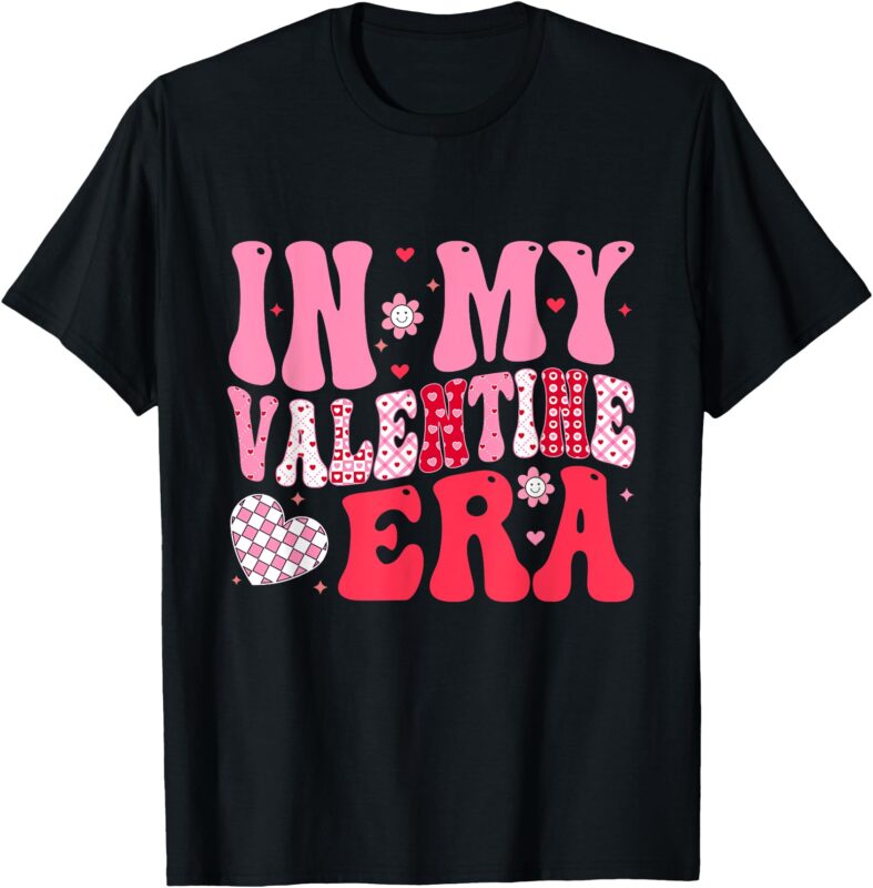 In My Valentine Era Cute Valentine’s Day Girls Kids Retro T-Shirt