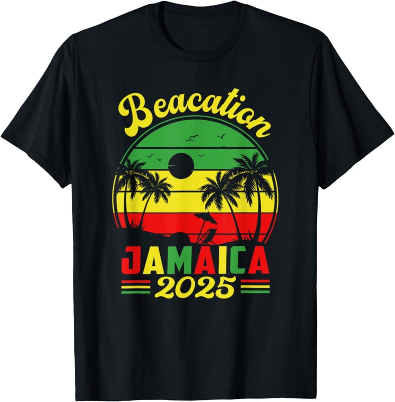 Jamaica Baecation 2025 Couples Vacation Family Retro Beach T-Shirt