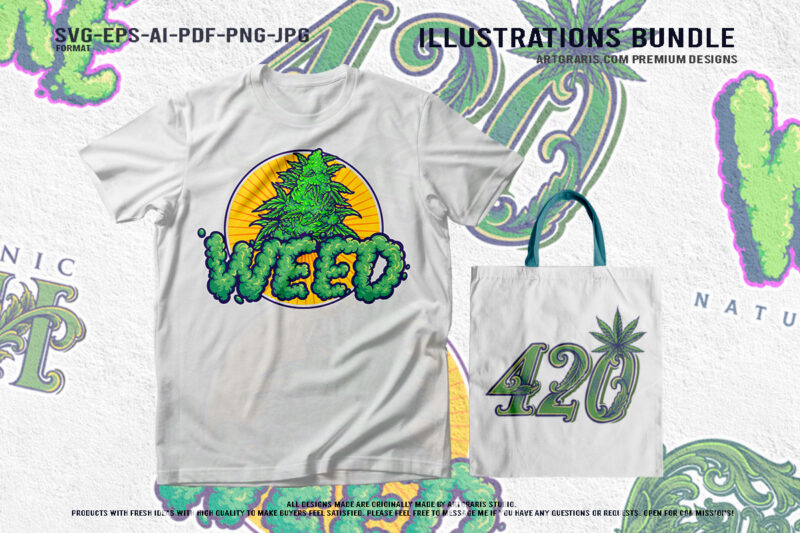 Cannabis Culture Creative Typography and 420 Designs