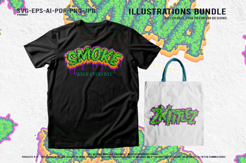 Green Typography Cannabis Inspired Designs
