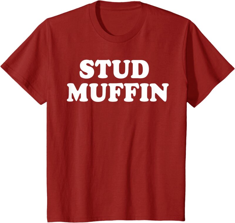 Kids Funny Stud Muffin Toddler Boy Red Valentines For Boys Kids T-Shirt