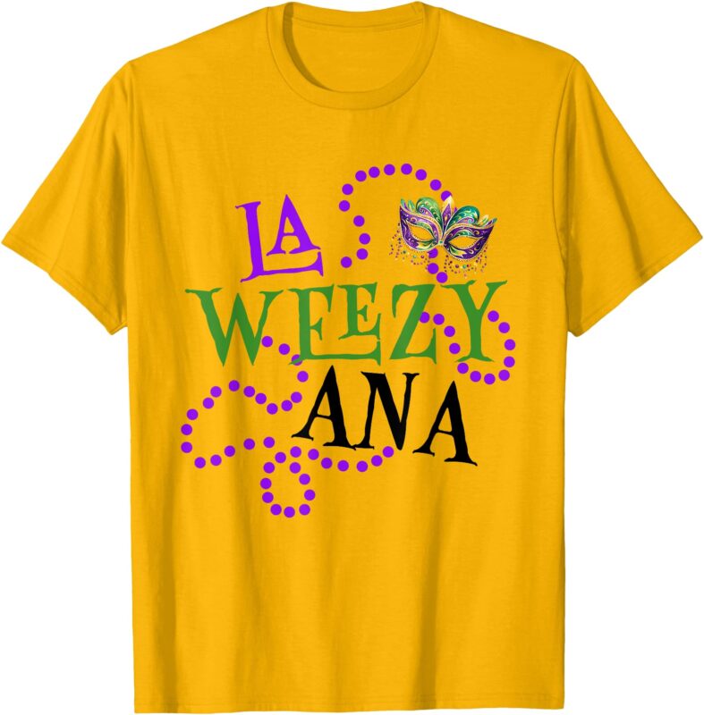 LaWeezyAna Mardi Gras Mask & Beads T-Shirt