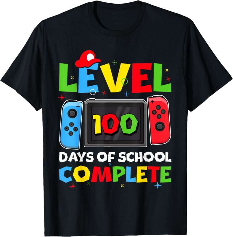 Level 100 Days Of School Complete Video Game 100th Day Boys T-Shirt