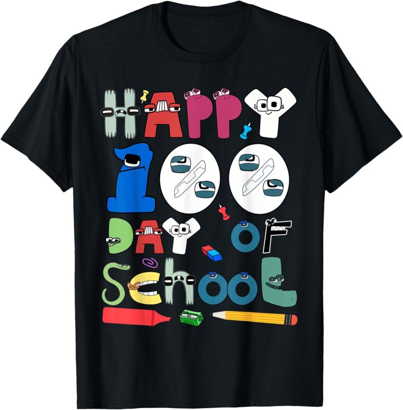 Lore Alphabet Happy 100 Day of School for Kids, Boys Girls T-Shirt