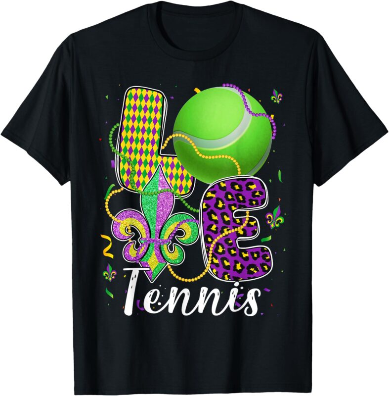 Love Tennis Ball Leopard Mardi Gras Fat Tuesday Parade Boys T-Shirt