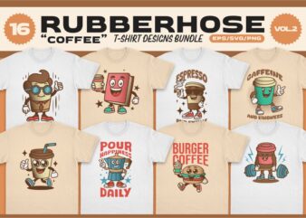 RUBBERHOSE COFFEE T-SHIRT DESIGNS BUNDLE Vol.2
