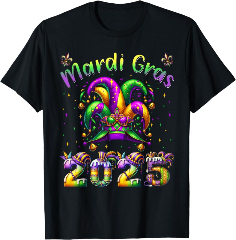 Mardi Gras 2025 Jester Outfit Kids Girls Boys Men Women T-Shirt