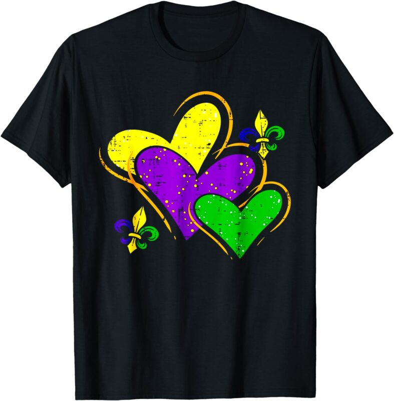 Mardi Gras Hearts Cute Outfit Women Girls Kids Toddler T-Shirt