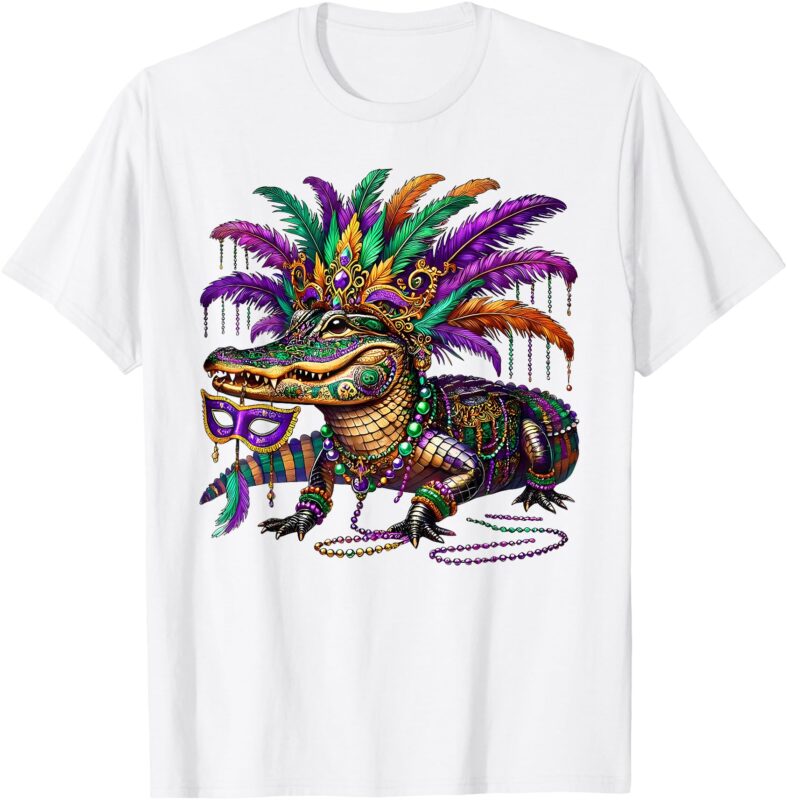 Mardigator Alligator Carnival Costume Men Women Mardi Gras T-Shirt