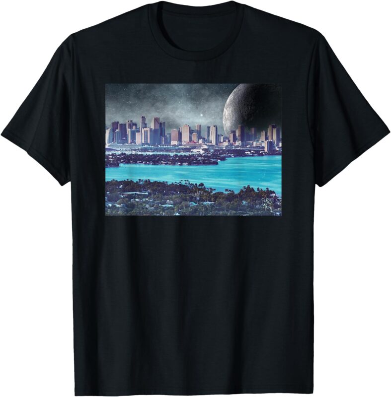 Miami Future City Planet Artistic T-Shirt
