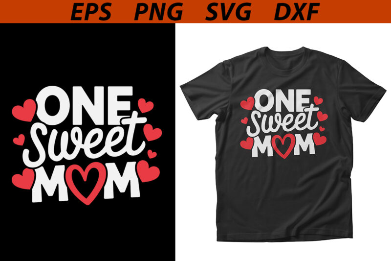 Mom Valentines Day Print T-shirt Design