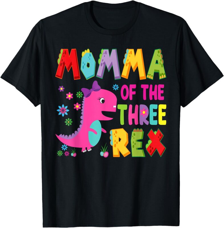 Momma Of The Three Rex 3Rd Birthday Boy Dinosaur T-Rex T-Shirt