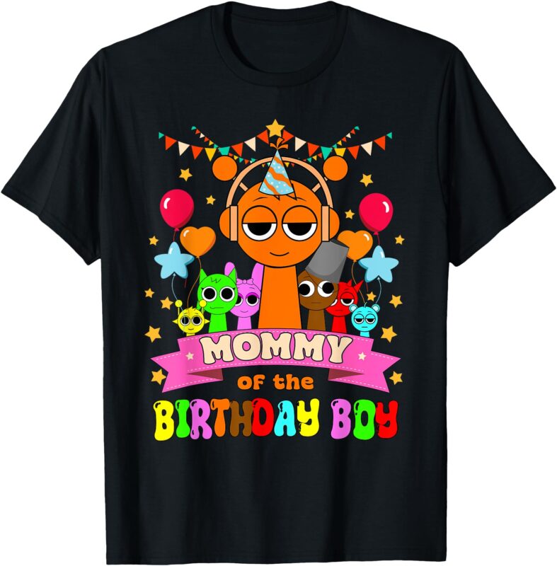 Mommy Of The Birthday Boy Tee Sprunki Party Bday Theme T-Shirt