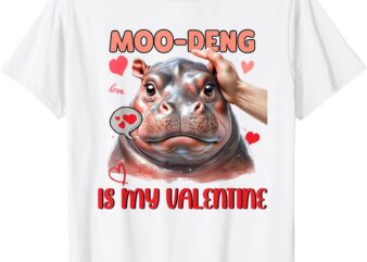 Moo Deng Is My Valentine Kids Valentine’s Day Love Cute T-Shirt