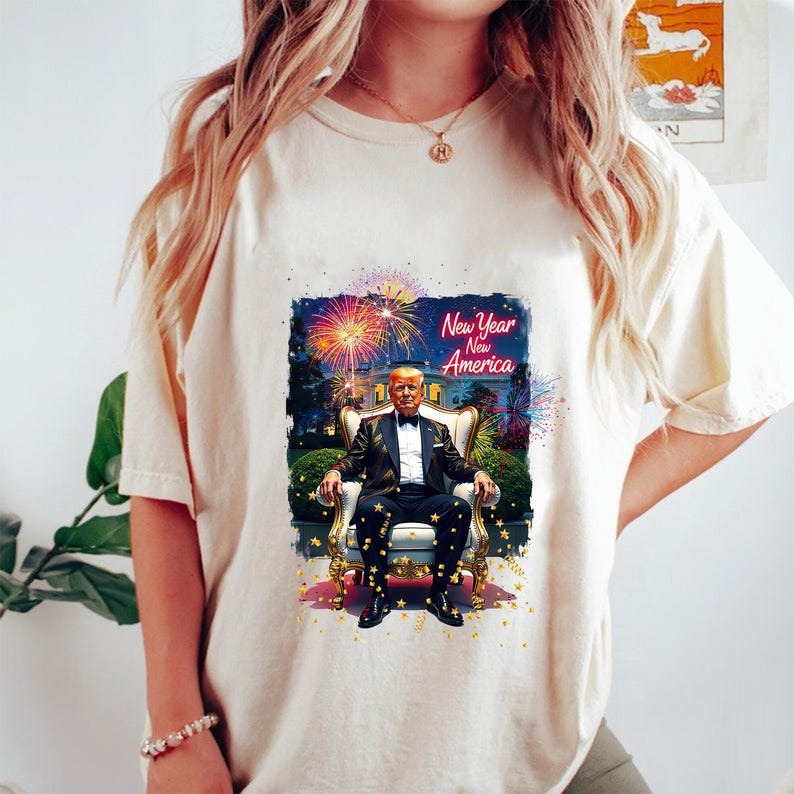 New Year Trump 2025 Coquette,Happy New Year 2025 Era Meet Me At Midnight Retro,New Year New Me Png, Varsity Png, Brushstroke, Trendy Shirt