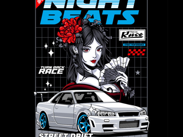 Night beats T shirt vector artwork