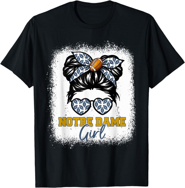 Notre Dame Design Messy Bun Women Girl Kid Men T-Shirt