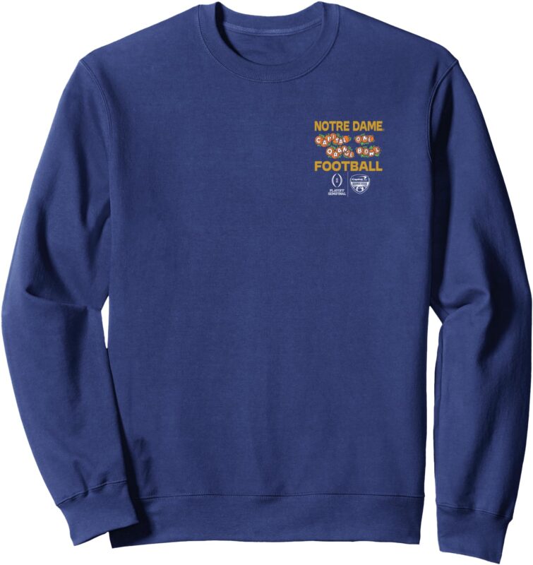 Notre Dame Fighting Irish CFP Orange Bowl 2024-25 Navy Back Sweatshirt