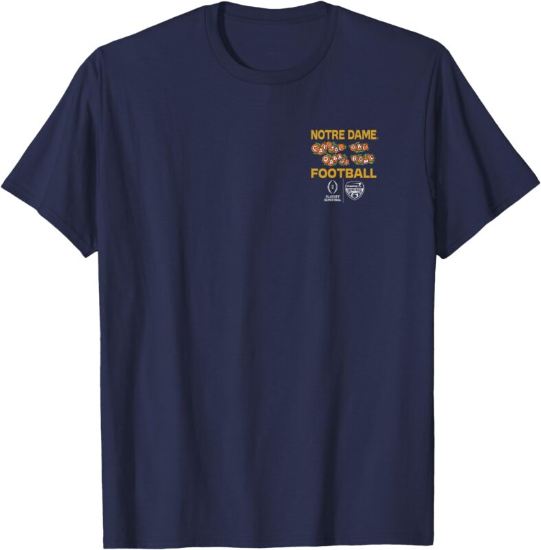 Notre Dame Fighting Irish CFP Orange Bowl 2024-25 Navy Back T-Shirt