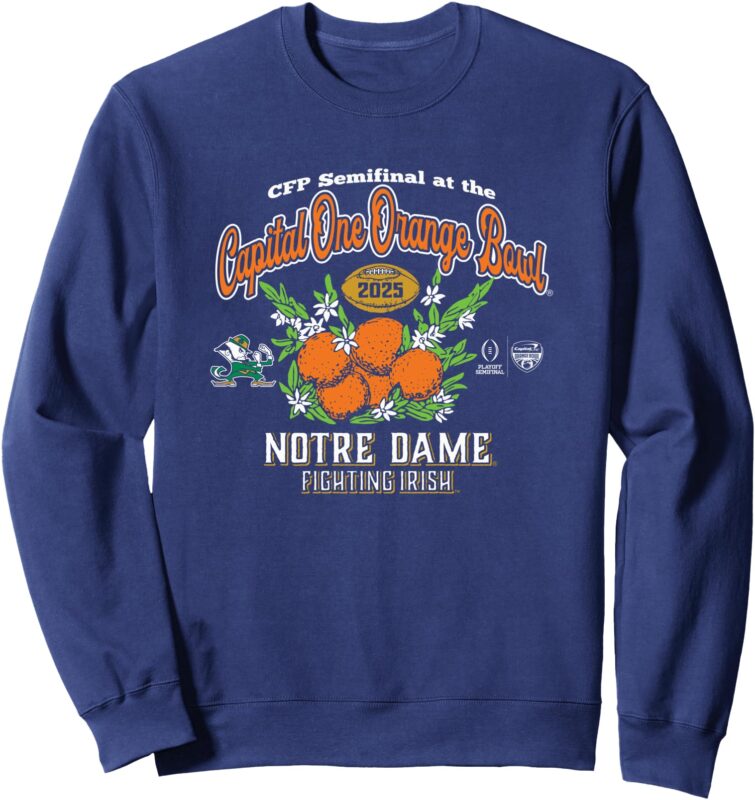 Notre Dame Fighting Irish CFP Orange Bowl 2024-25 Navy Sweatshirt