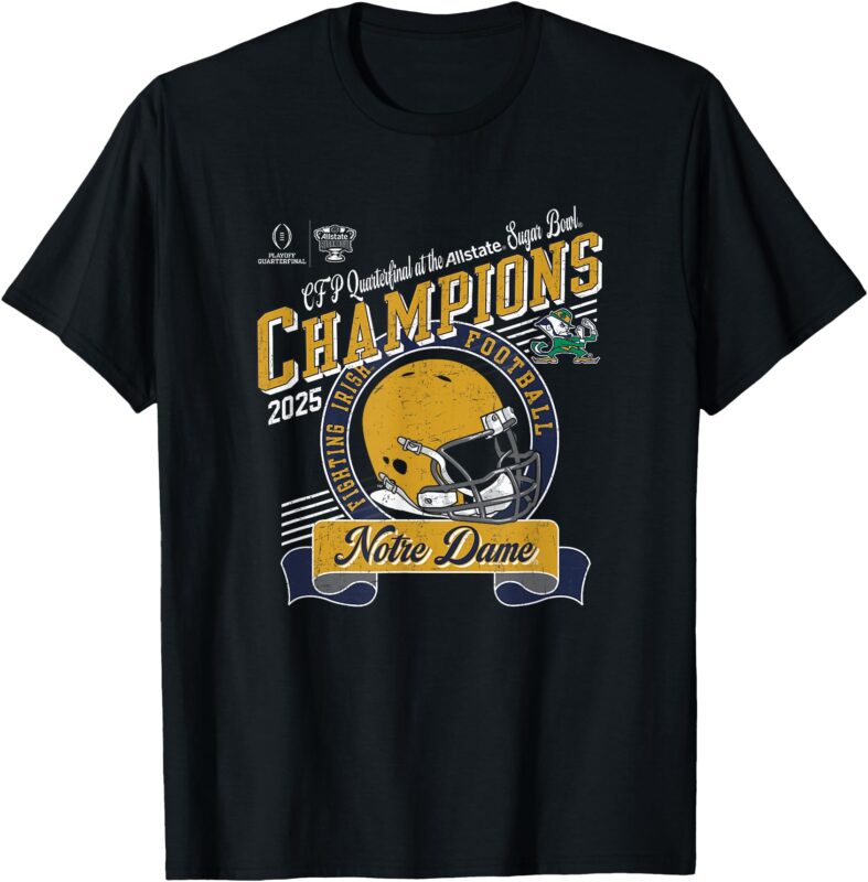 Notre Dame Fighting Irish Sugar Bowl Champs 2025 Black T-Shirt