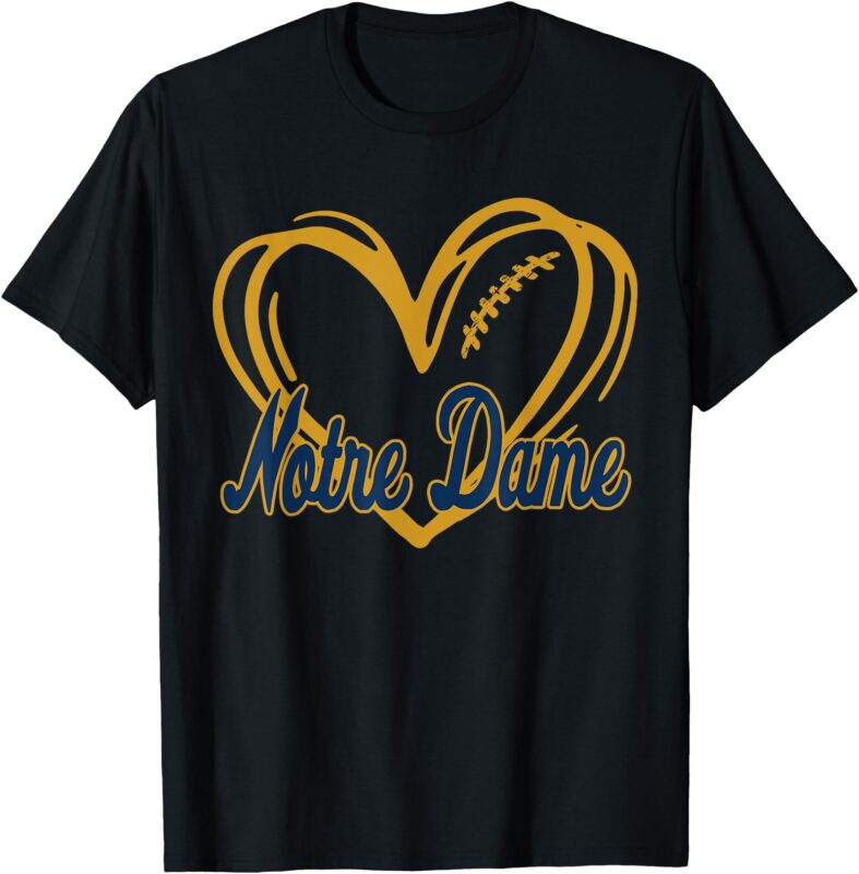 Notre Dame Lovers Notre Dame Heart Game Day T-Shirt