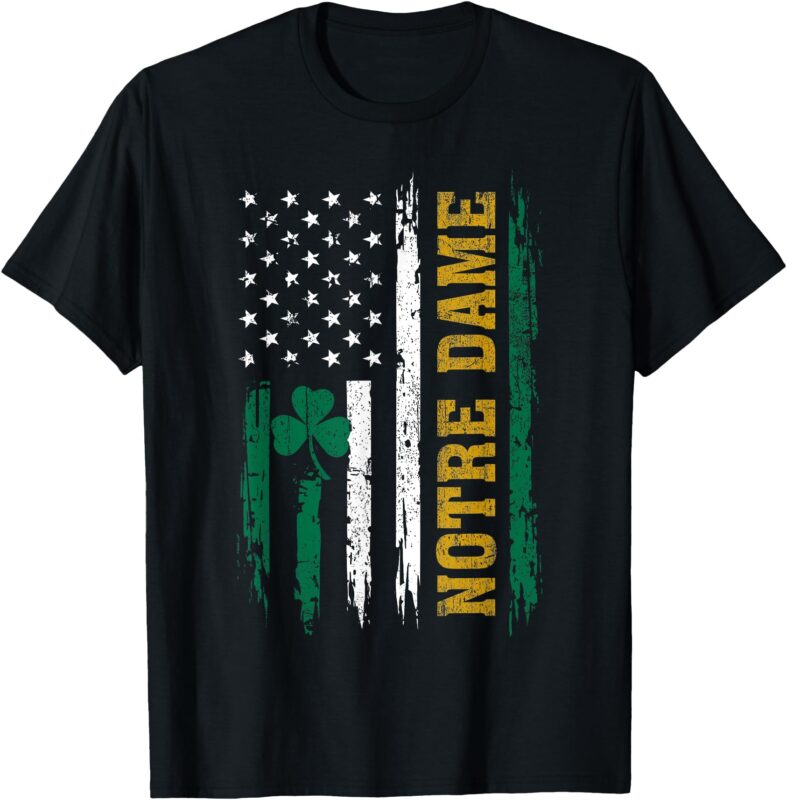 Notre Dame USA Flag Patriotic T-Shirt