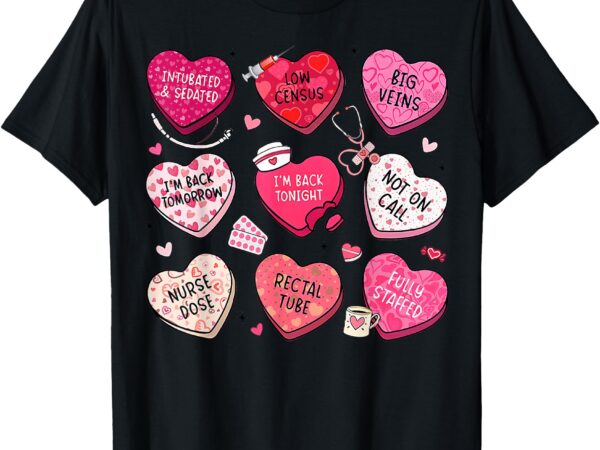 Nurse valentine’s day group conversation hearts er ed tech t-shirt