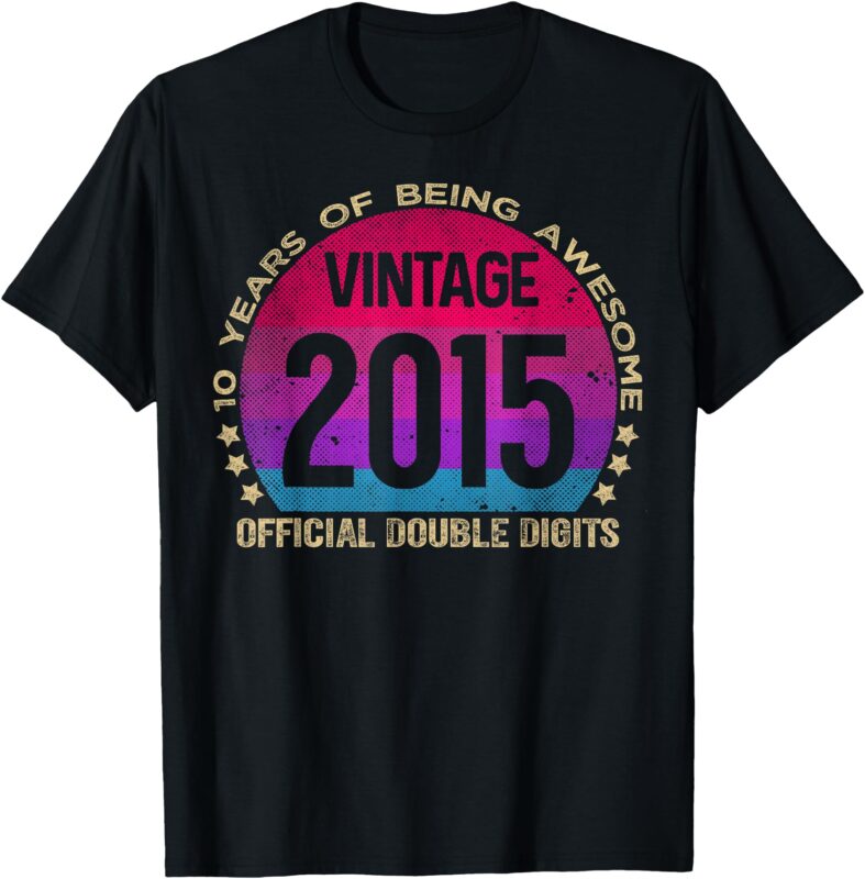 Official Double Digits 10 Year Old Gifts 10th Birthday Girl T-Shirt