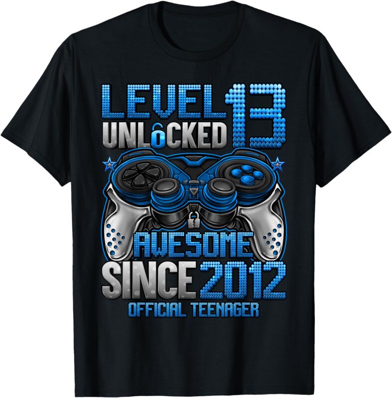 Official Teenager Level 13 Unlocked Gifts 13th Birthday Boy T-Shirt