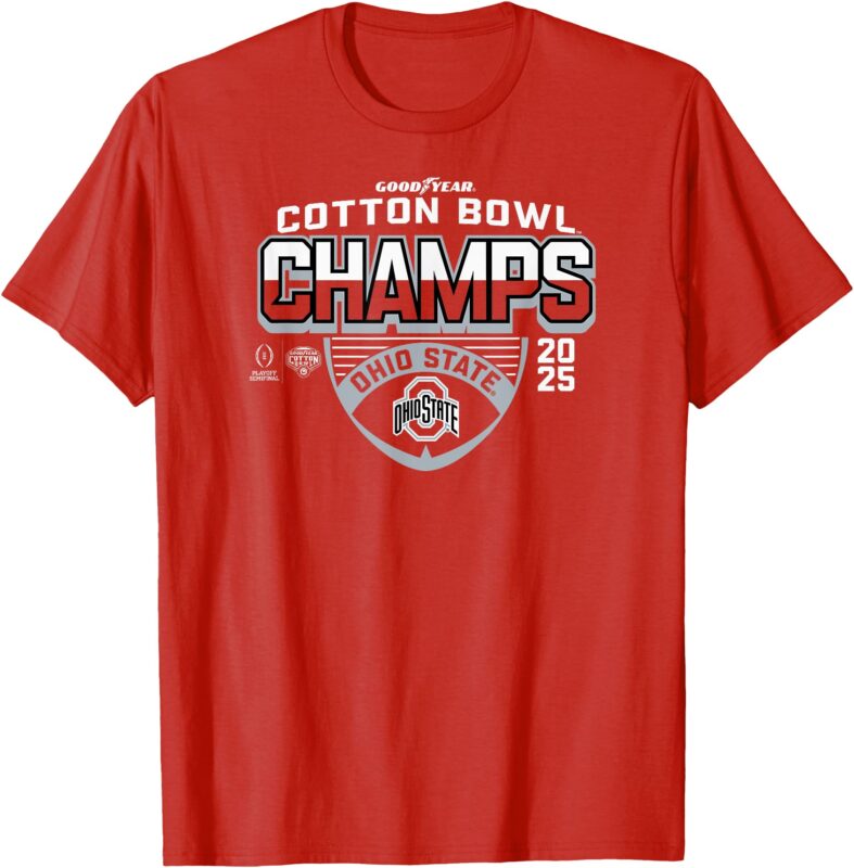 Ohio State Buckeyes CFP Cotton Bowl Champs 2025 Icon Red T-Shirt