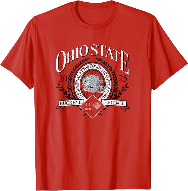 Ohio State Buckeyes Cotton Bowl CFP 2024-25 Vintage Red T-Shirt