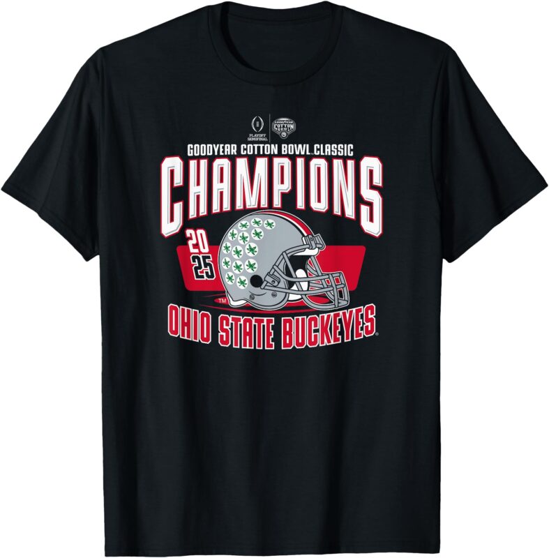 Ohio State Buckeyes Cotton Bowl Champs 2025 CFP Black T-Shirt