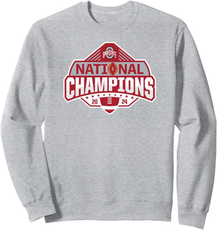 Ohio State Buckeyes National Champs 2024 Official Logo Gray Sweatshirt