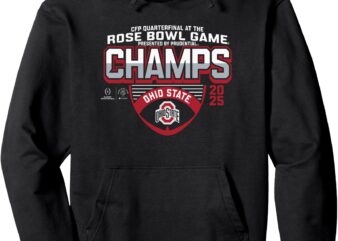 Ohio State Buckeyes Rose Bowl Champs 2025 Icon Black Pullover Hoodie