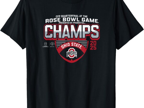 Ohio state buckeyes rose bowl champs 2025 icon black t-shirt