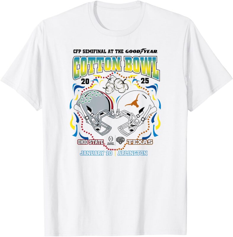 Ohio State vs Texas Cotton Bowl 2024-25 CFP Semi White T-Shirt