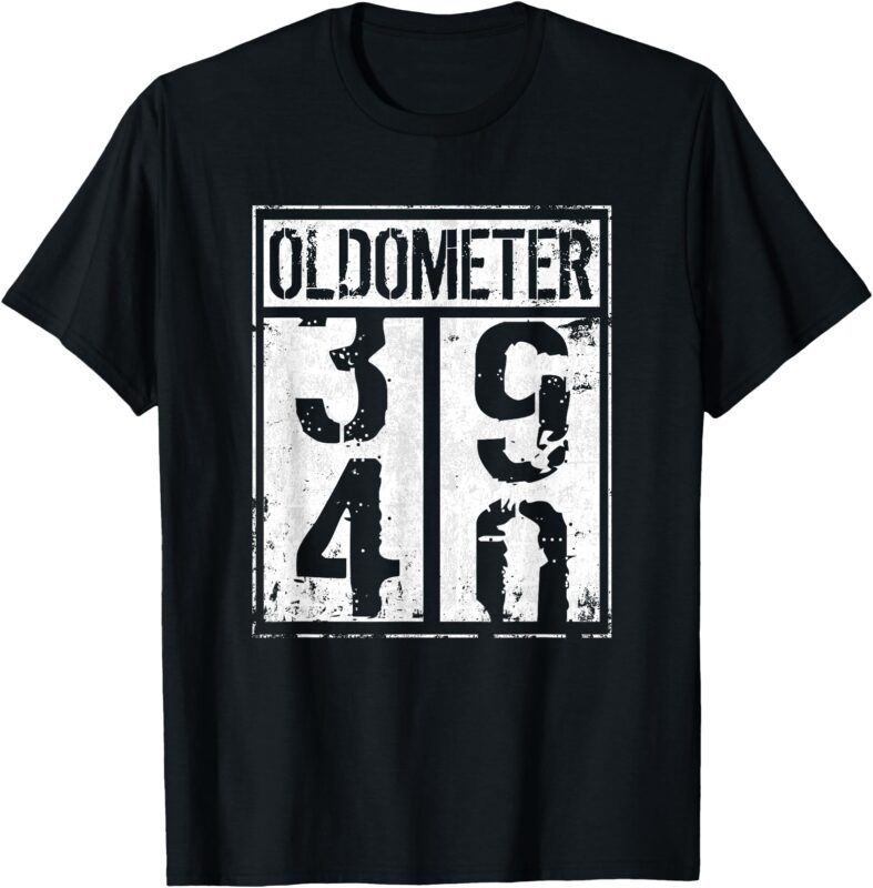 Oldometer 40th Birthday 39-40 Years Old Joke T-Shirt