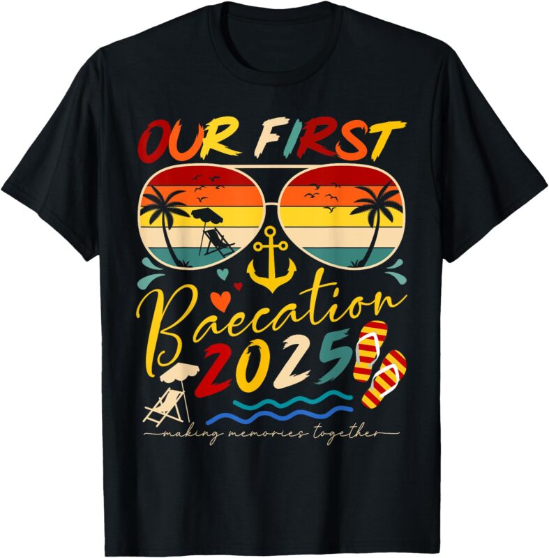 Our First Baecation 2025 Matching Couple Cruise Trip T-Shirt