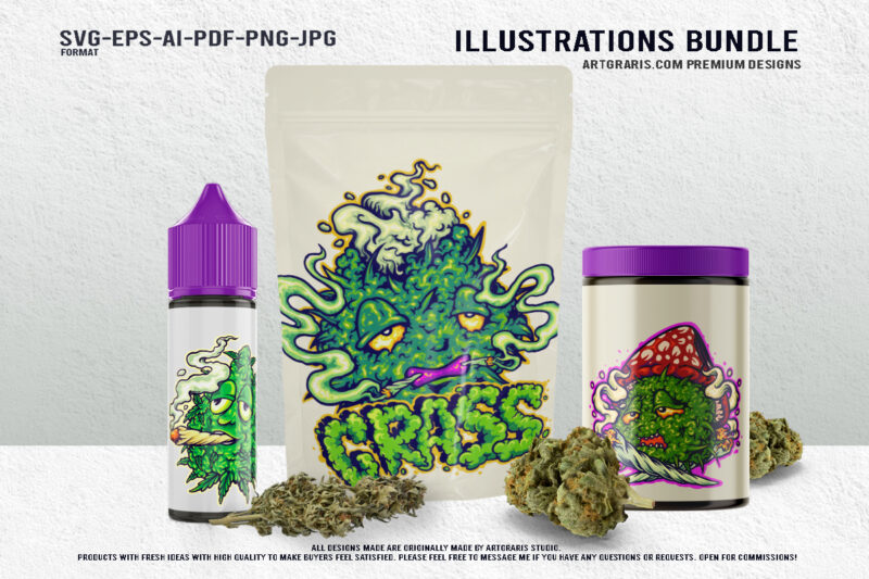 Playful Cannabis Character Art Collection