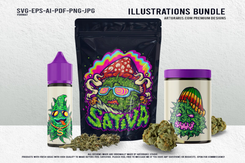 Fun and Imaginative Cannabis Logo Illustration